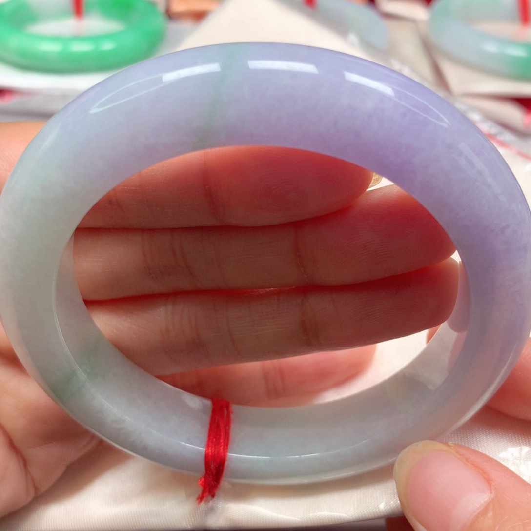 翡翠未镶嵌手镯紫罗兰春彩