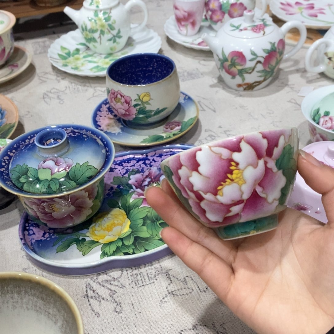 11 手工手绘景德镇茶具杯杯