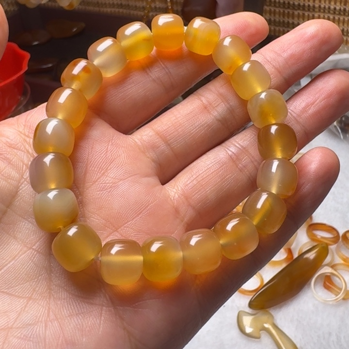 土***饼玛瑙/玉髓未镶嵌颈饰005