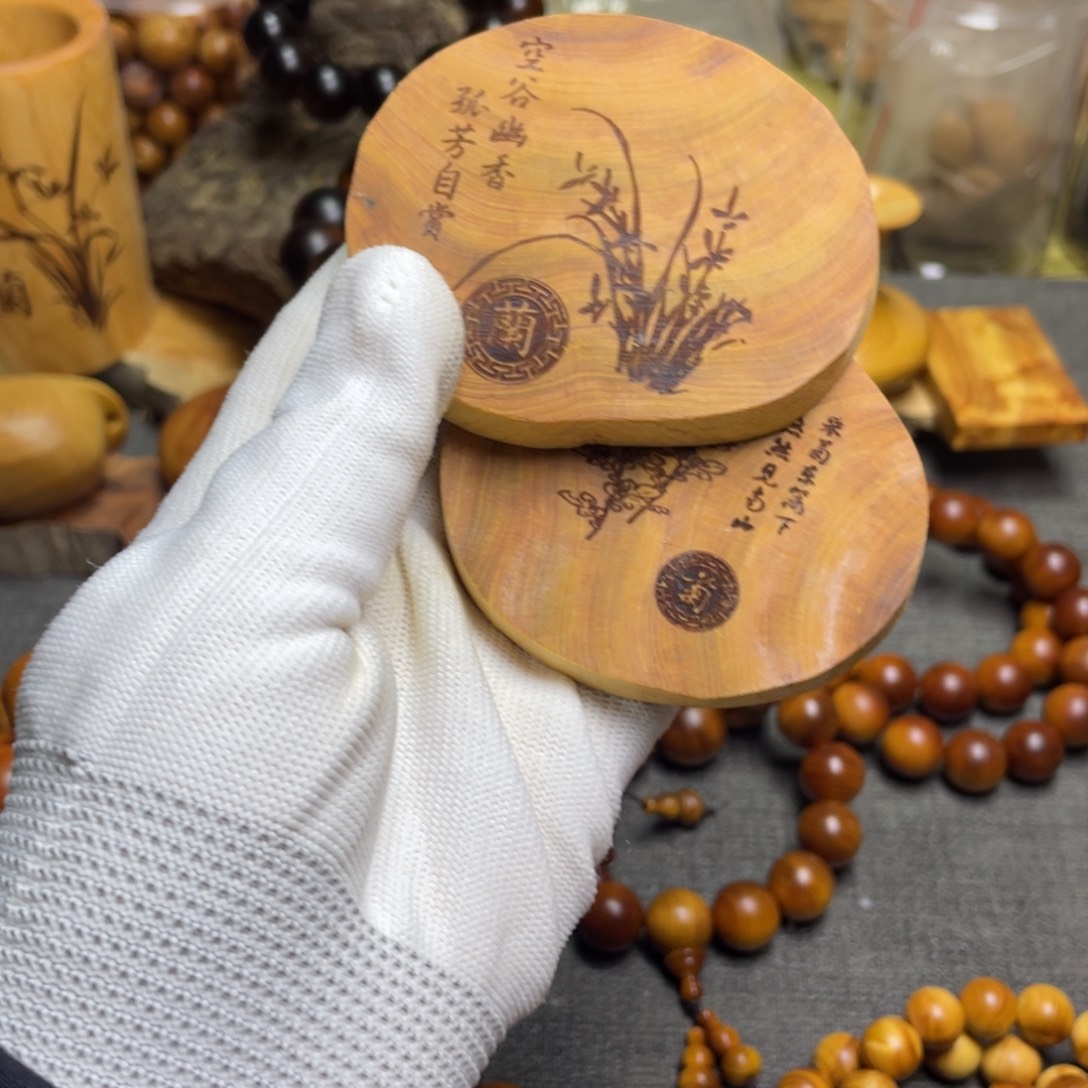 天***8柏木（崖柏）杯垫2个