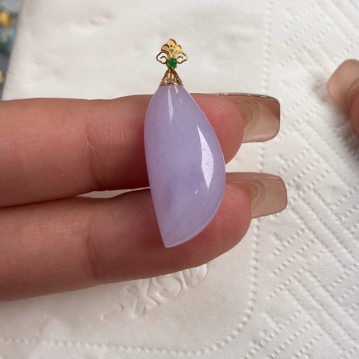 翡翠颈饰18K金镶嵌随行