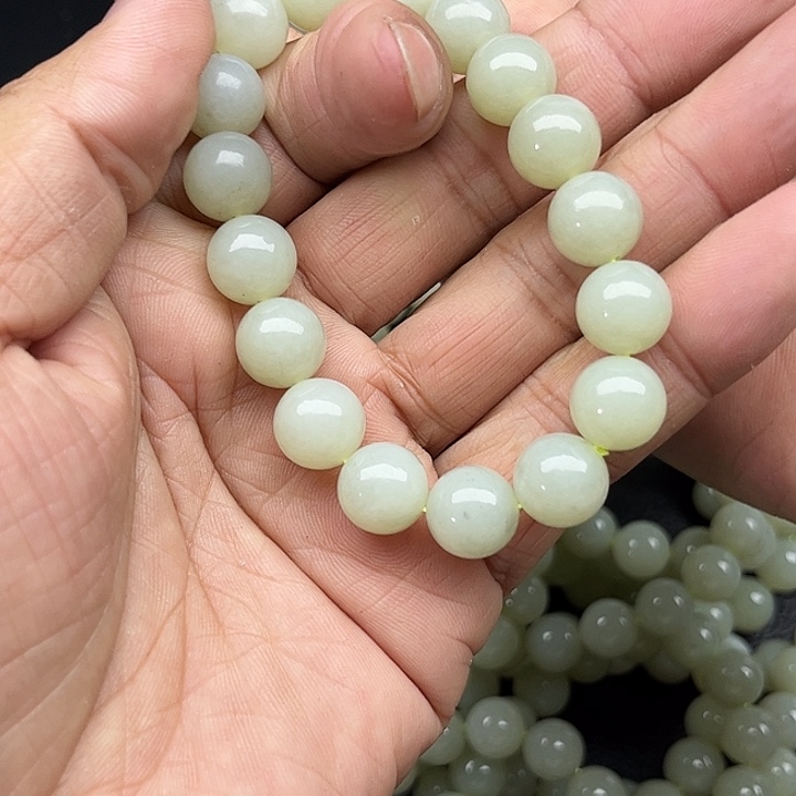和田玉未镶嵌手链新疆和田玉且末高青白手串卡12手串卡