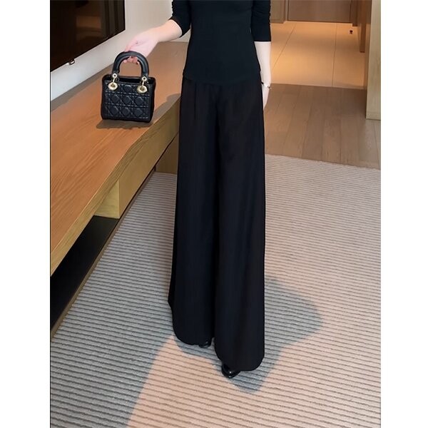 秋冬时尚休闲高腰显瘦气质垂感阔腿裤甩裤设计感02