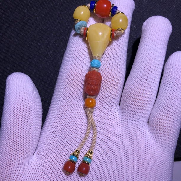 带松石大尺寸文玩套装，配≤10的串，蜜蜡南红绿松石，多样性发货发一