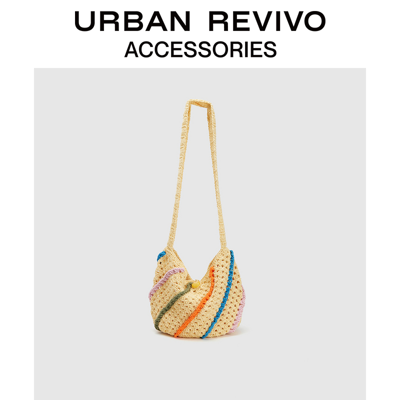 URBAN REVIVO2025春季新款女士彩色编织肌理单肩包UAYB50063