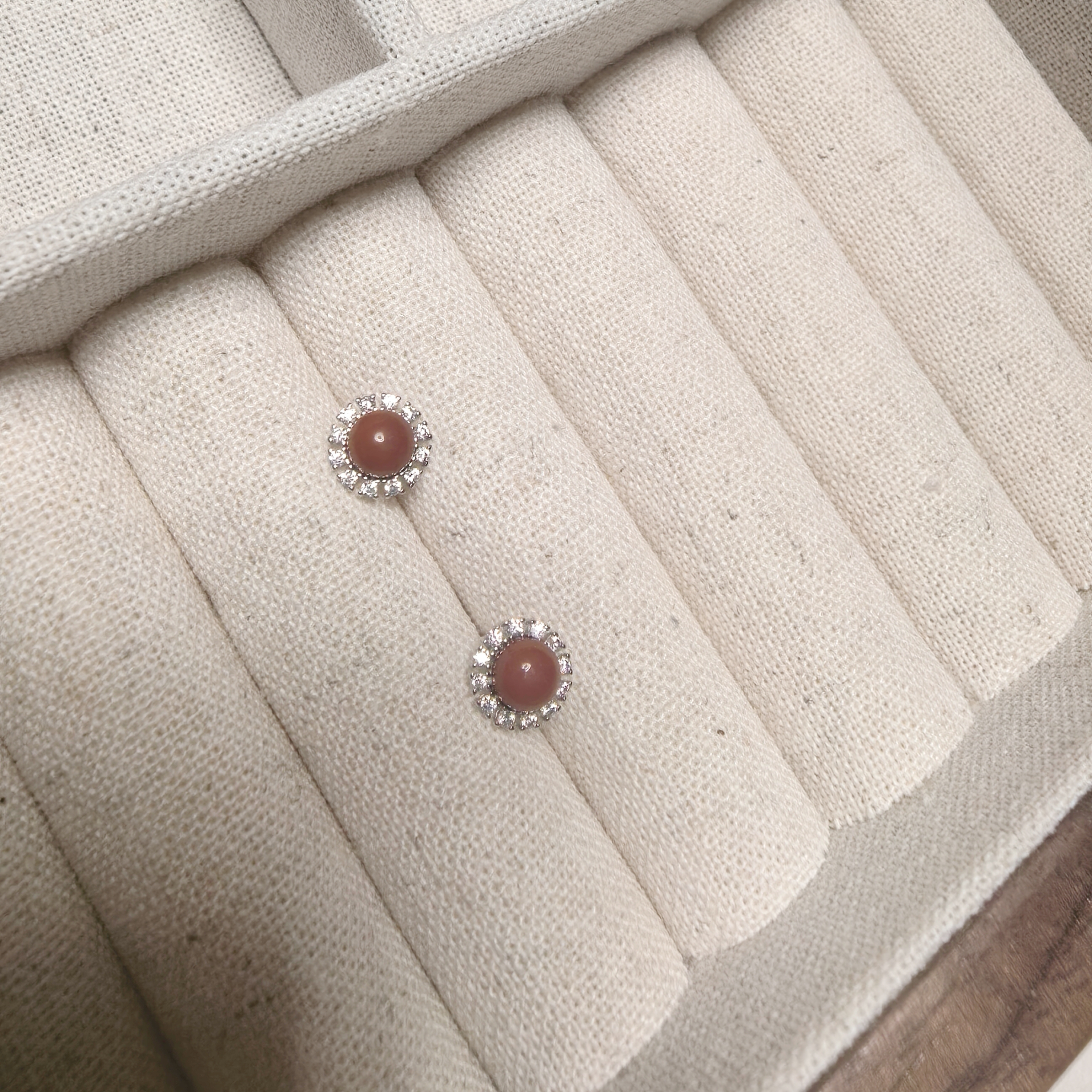 925银亚克力耳饰 精工时尚百搭设计感红色镶嵌精致精美银耳饰