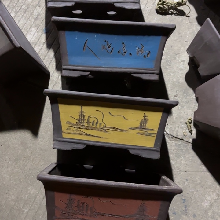 紫砂花盆100-4。       