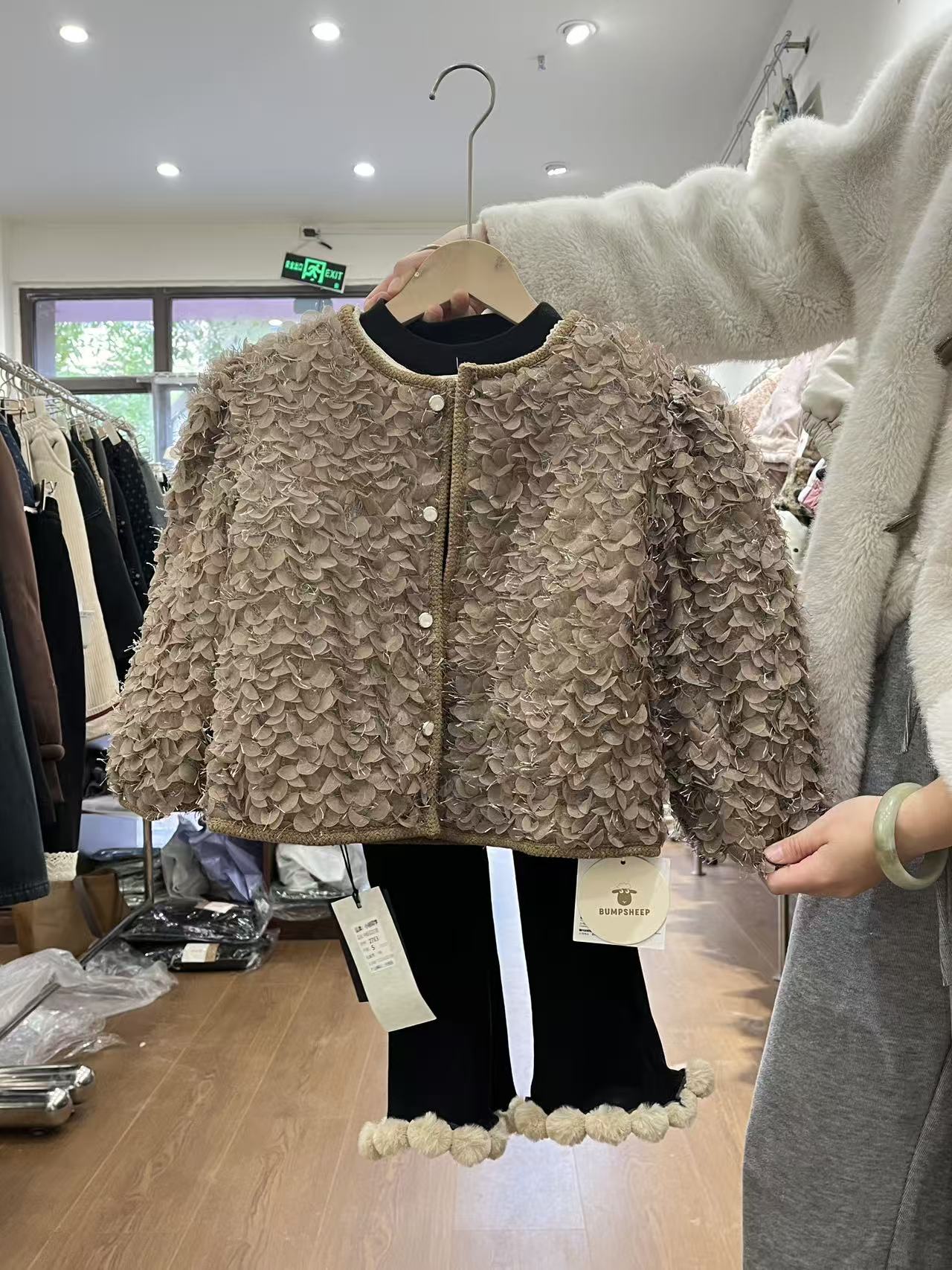 圆领B类极简风休闲加绒棉服A类加绒加厚款童装