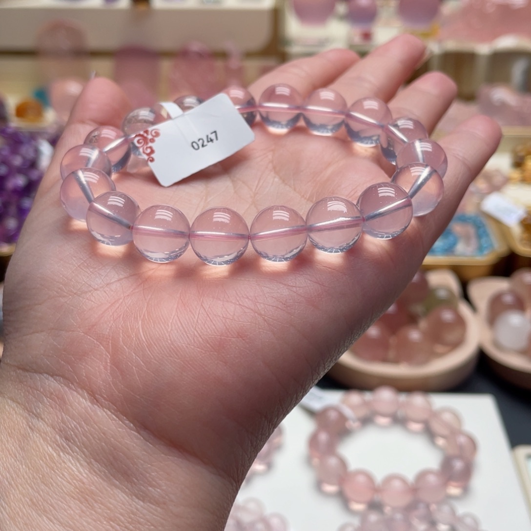 未镶嵌手链芙蓉石粉水晶10.8mm