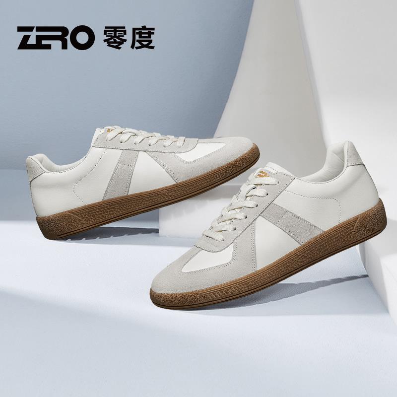 ZRO零度男鞋25春季新款真皮复古德训鞋舒适透气百搭运动休闲板鞋