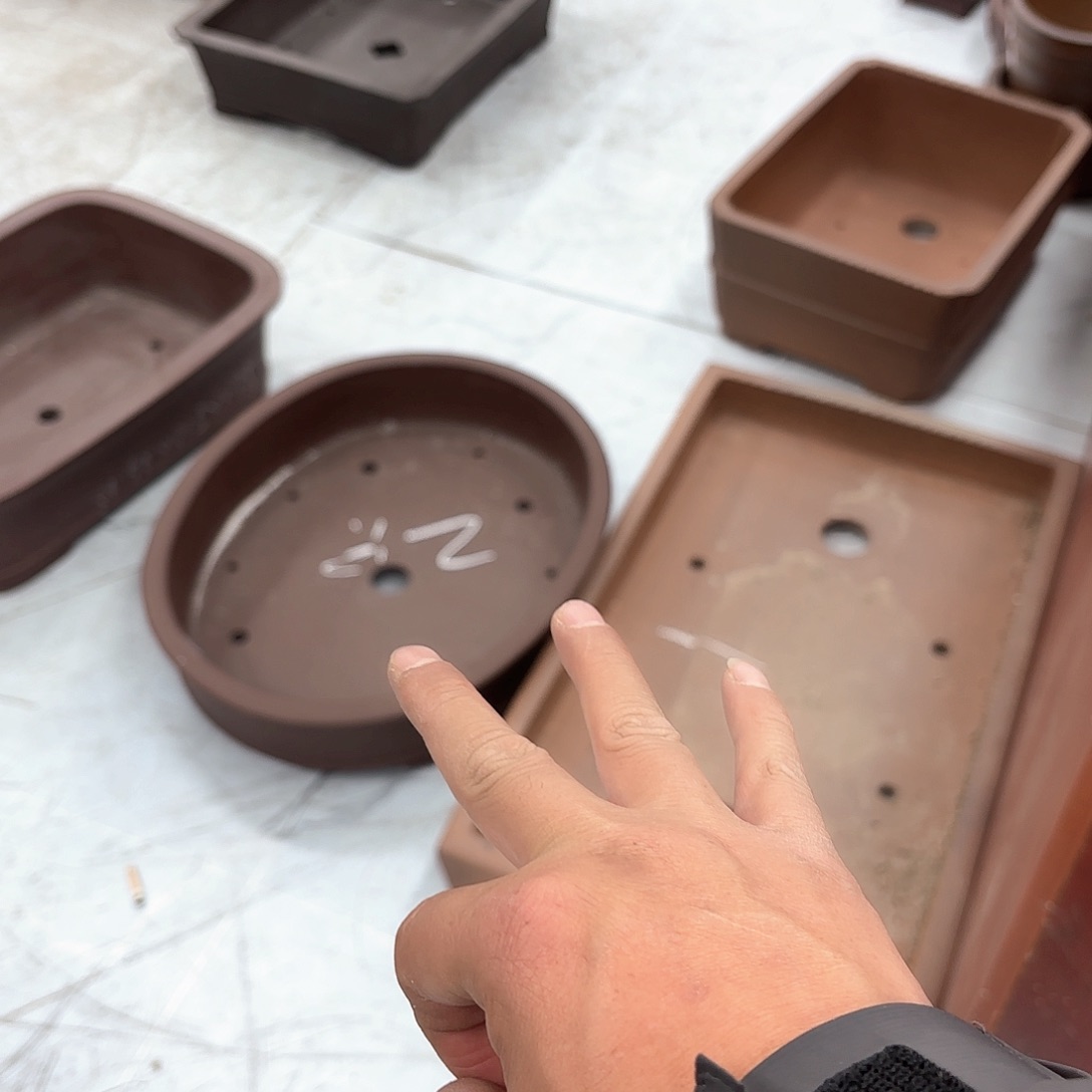 紫砂花盆，*谓紫砂的颜色很好看