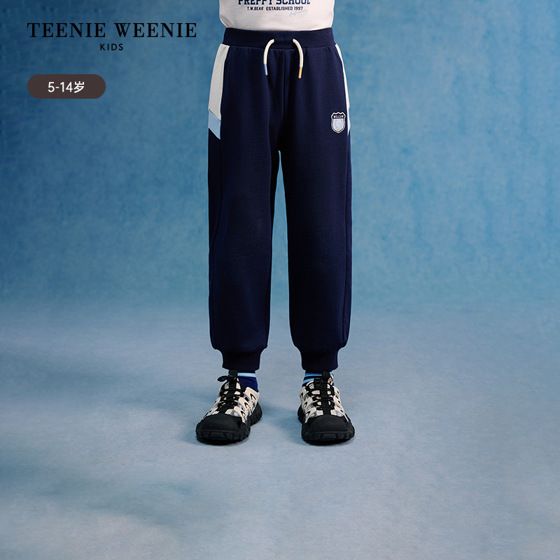 TeenieWeenie Kids小熊童装25年男童抽绳束脚长裤卫裤TKTM251202K