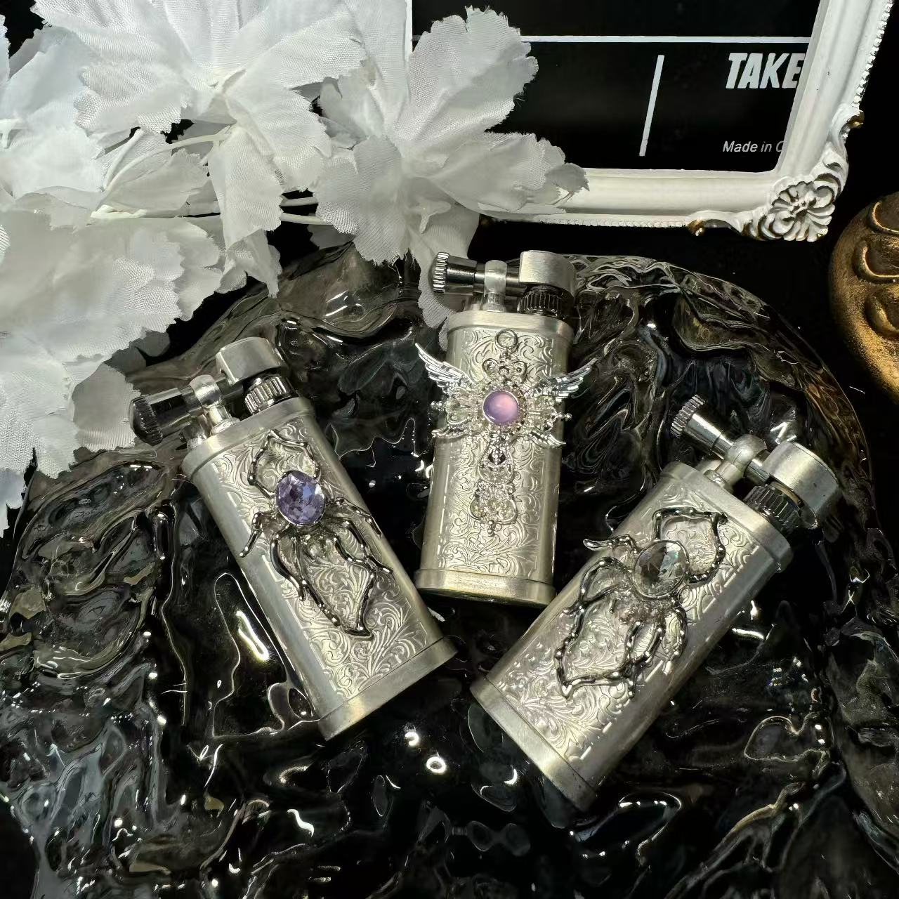 原创手作“银网缚月”煤油个性高颜值适合送女友男友的礼物迷你精致