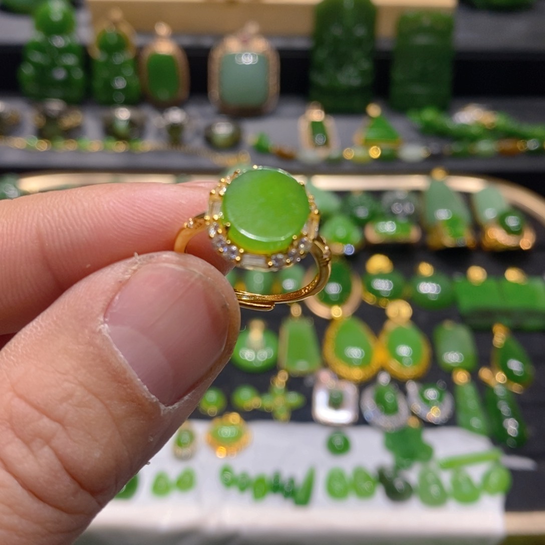 和田玉（碧玉）颈饰银S925镶嵌