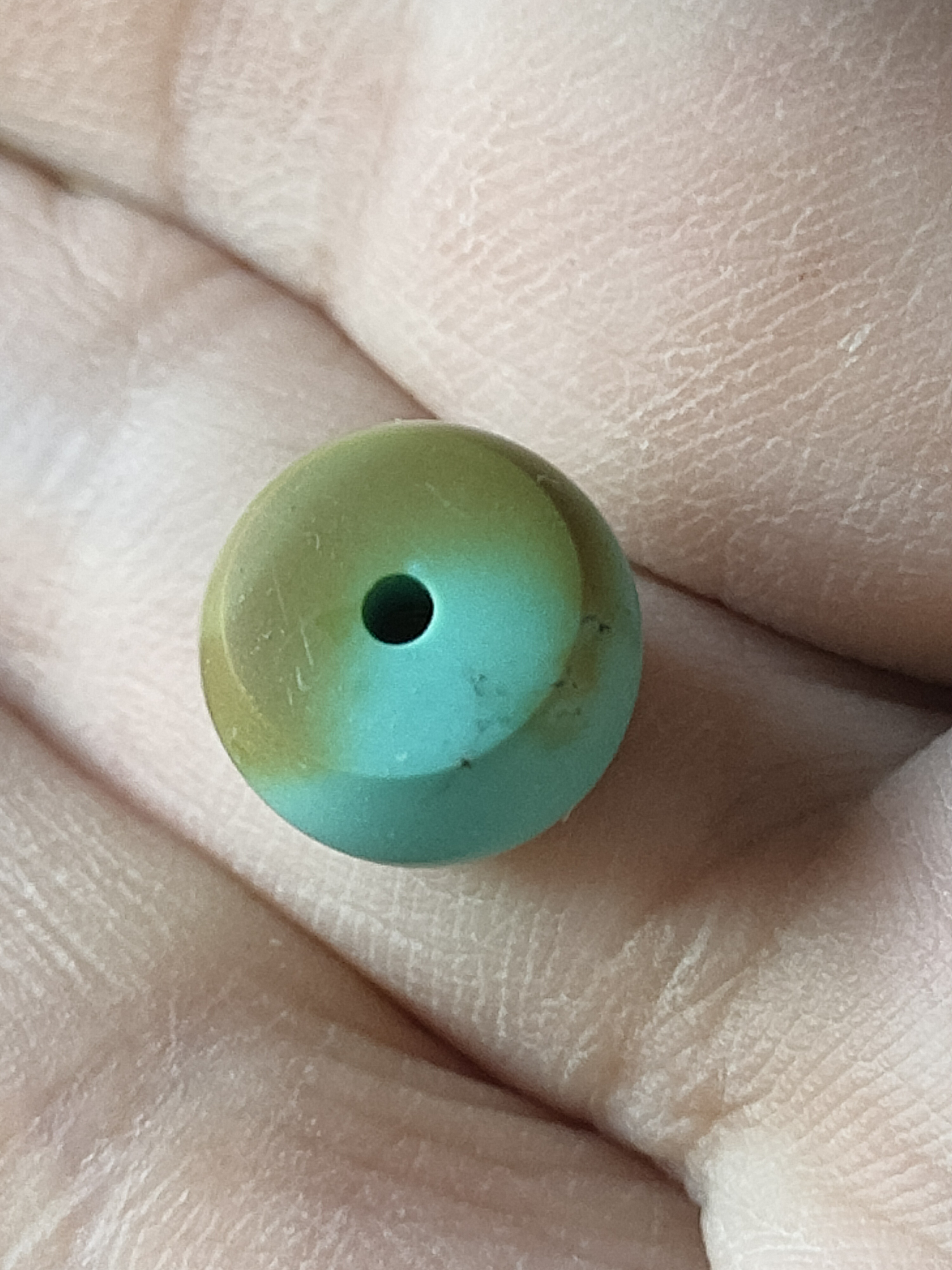 原矿绿松石，特色翘色直切老型/10mm