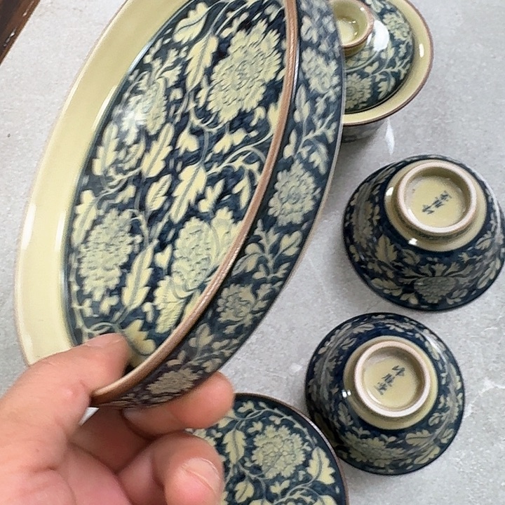 杯2号釉国色天香5件套景德镇