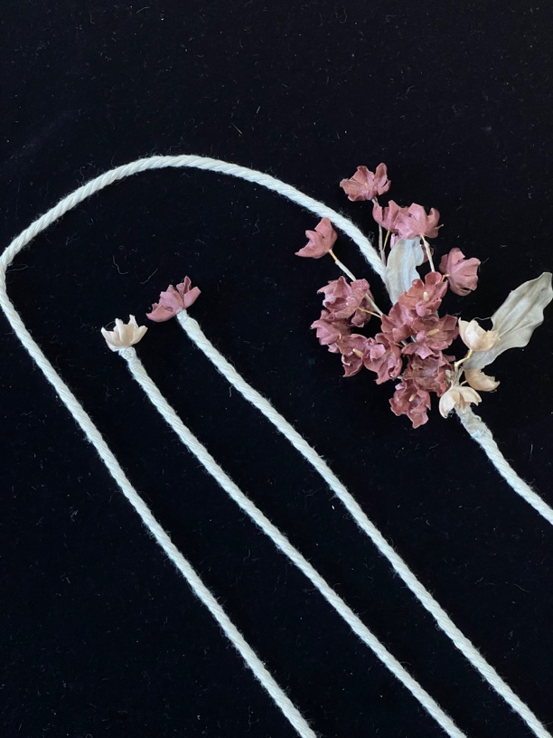 非金属锦纶耳饰 喜看手工花项链脖链