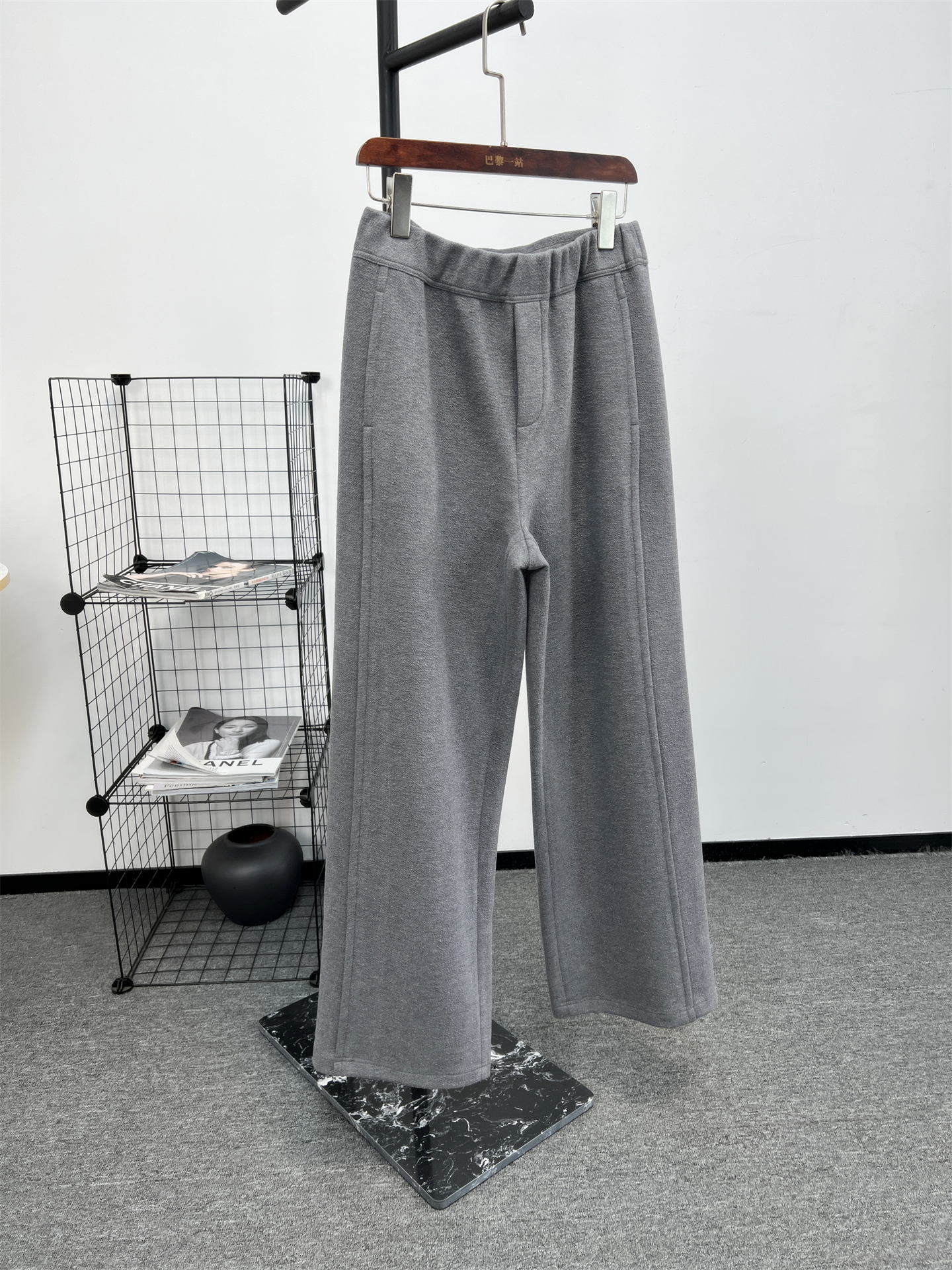 沐沐会员 福利“机场裤”秋冬夹棉松紧高腰超显瘦时尚直筒休闲裤