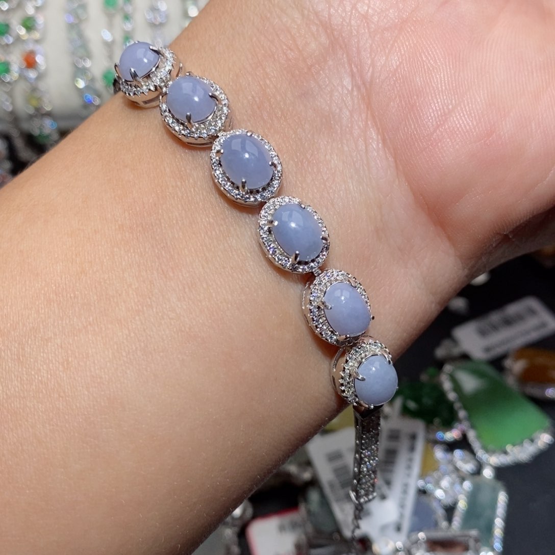 翡翠手链银S925镶嵌jjj kk