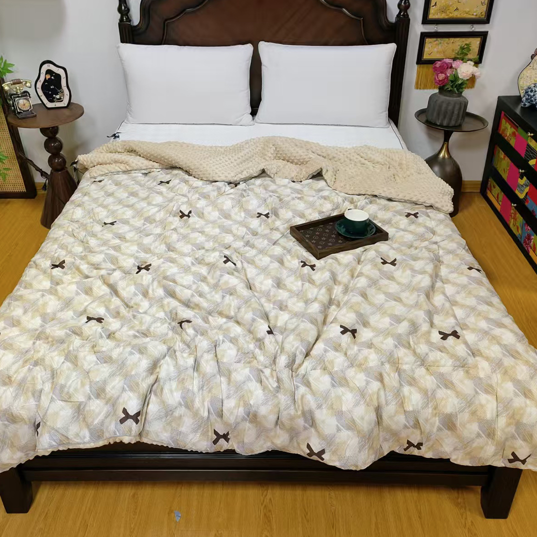 2025新款埋绳双人豆豆被200*230（可机洗）微瑕～V007 会起小毛球