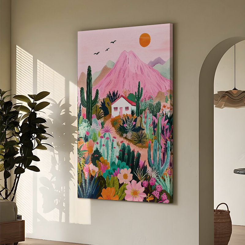 小众艺术多巴胺客厅装饰画沙发背景墙挂画走廊过道沙发背景装饰画