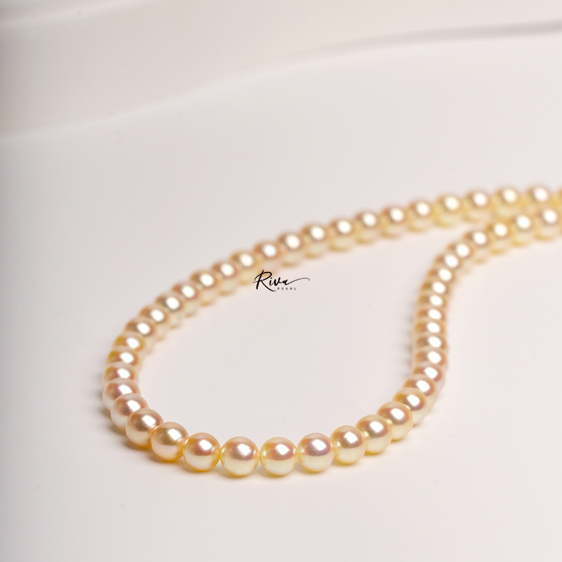 【妍颂真珠】（防拍价）akoya金色奶油金色海水珍珠项链