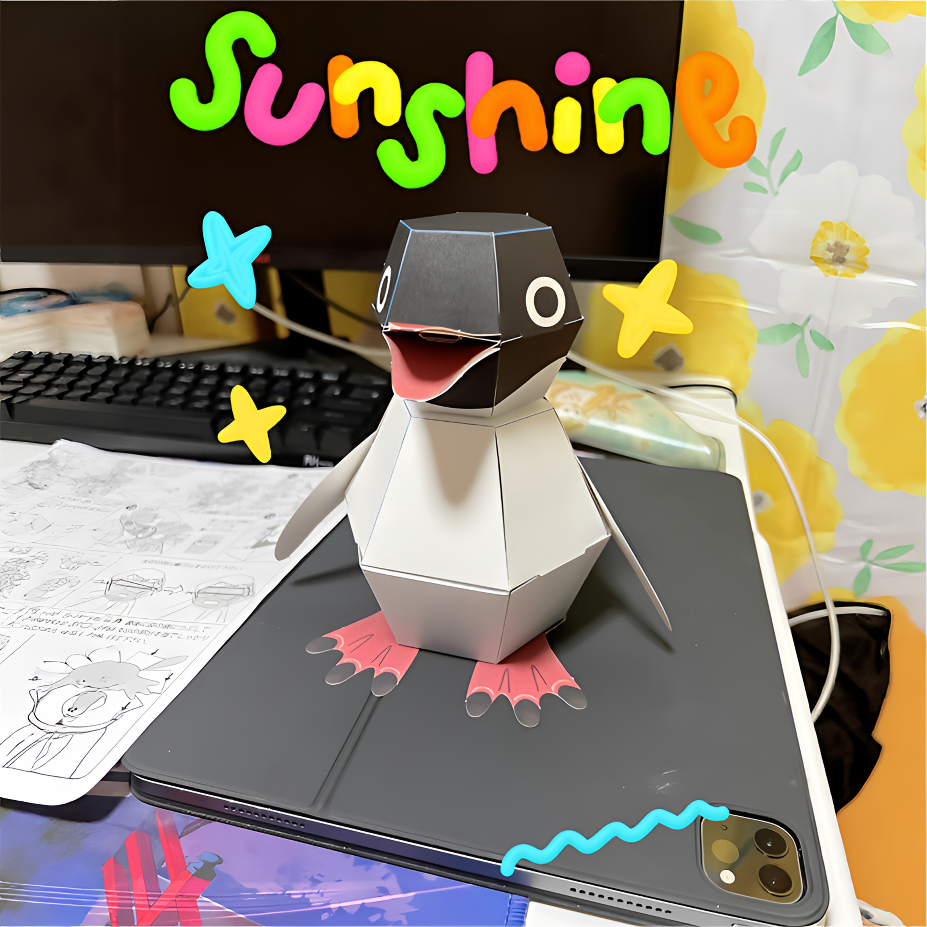 【视频同款】爆弹企鹅折纸玩具创意手工折纸弹跳玩具手工纸雕