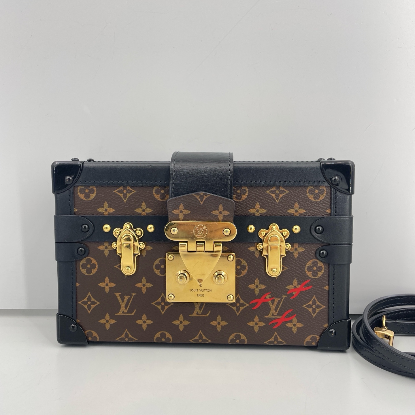 95新 LouisVuitton/路易威登 优选/PetiteMalle老花硬盒子/19×12