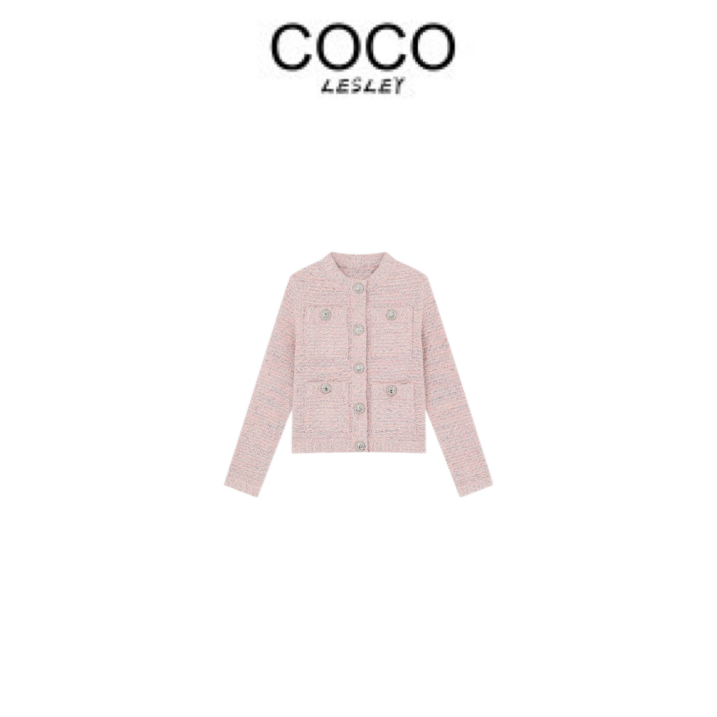 【COCO LESLEY】巴黎来信～25秋季轻奢高定千金感亮片粗花呢针织衫