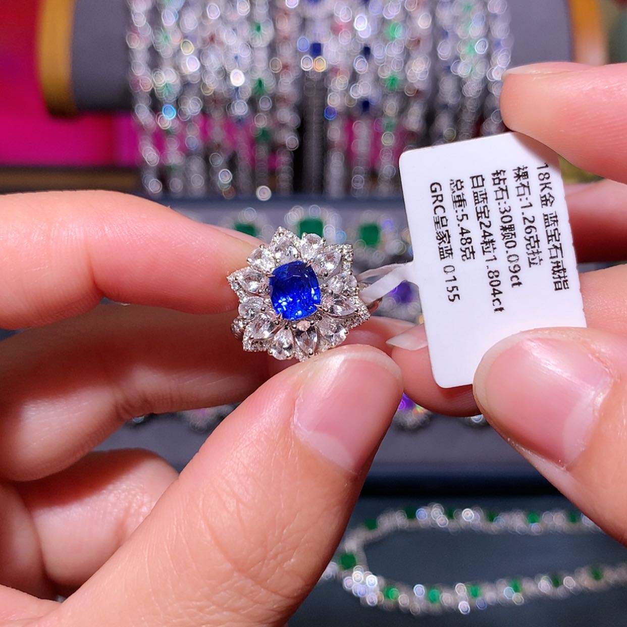 【闪购商品】蓝宝石戒指18K金镶嵌