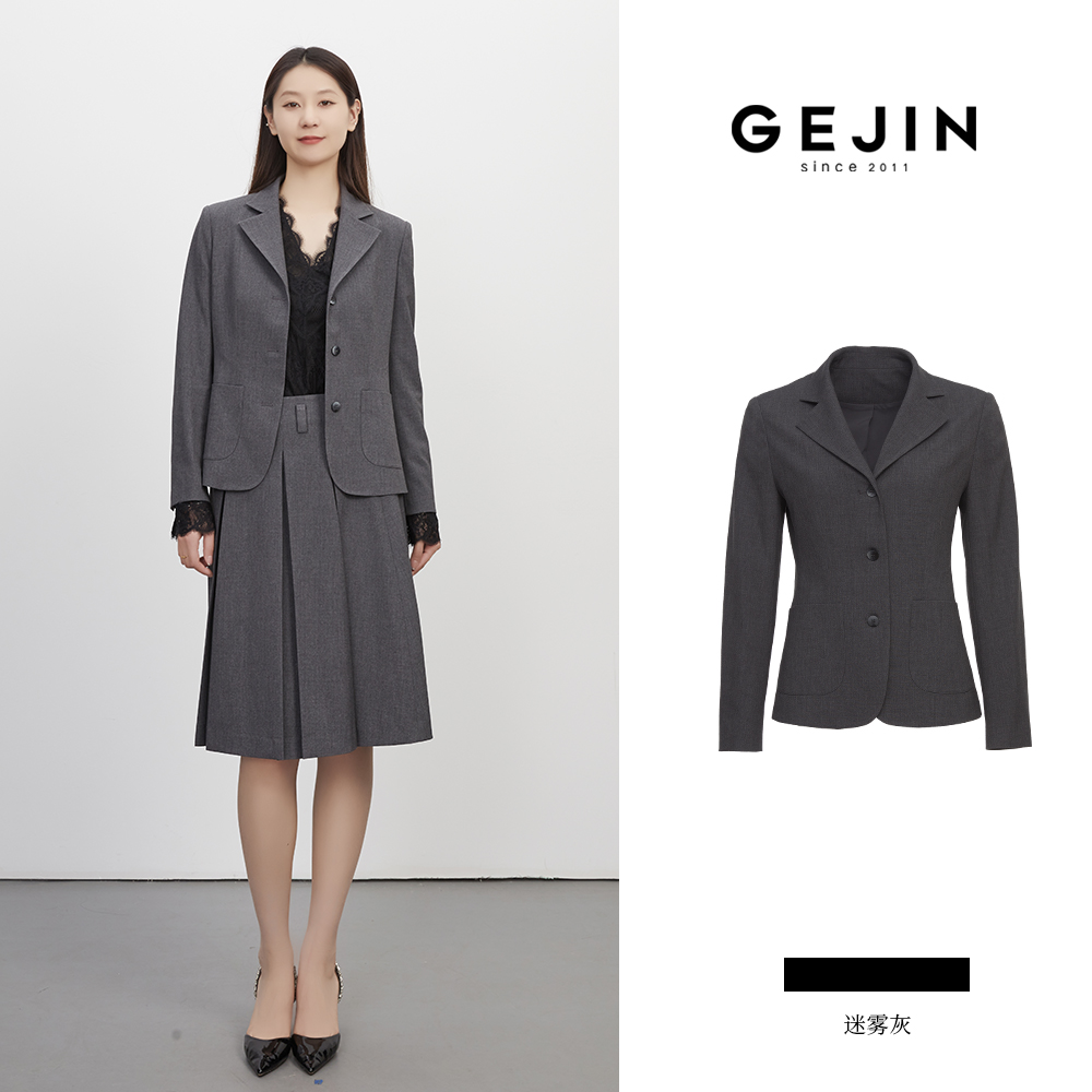 GEJIN/歌锦秋季新款纽扣纯色西装领通勤商务风小西装93325904561