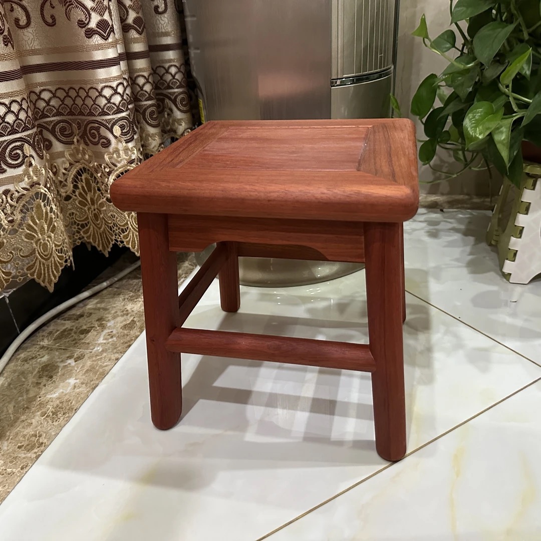 红檀 富贵凳 原木色 榫卯工艺 会掉色 尺寸28/28/29