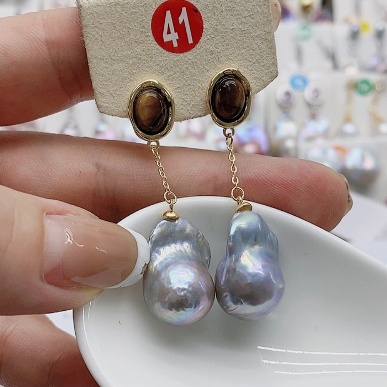 【闪购商品】银S925镶嵌淡水珍珠耳饰