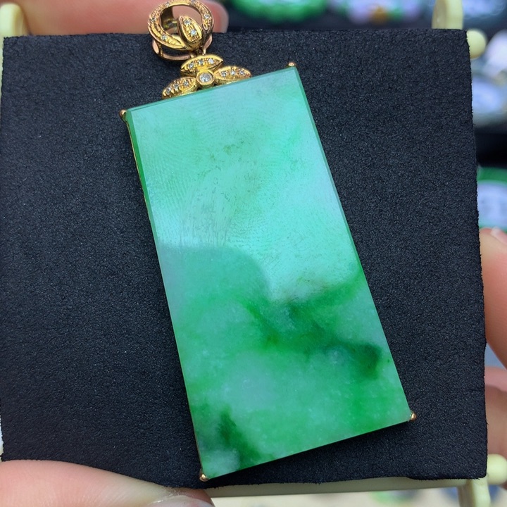 翡翠手链18K金镶嵌翡翠