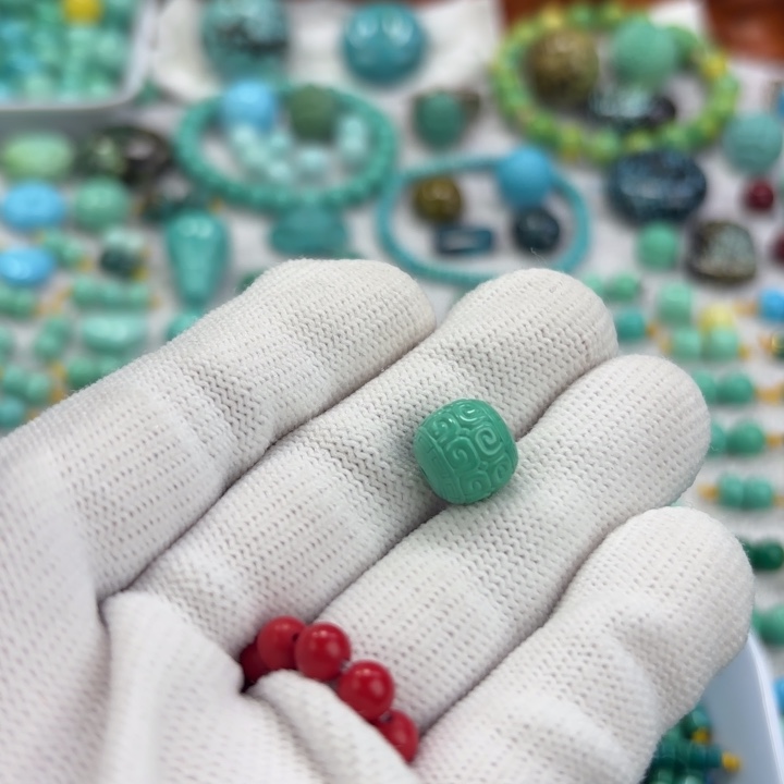 观***山南红玛瑙未镶嵌手链绿松石