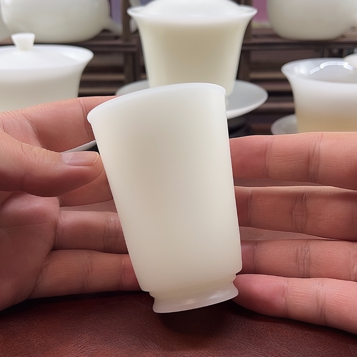 手工精修/隐唐窑/璞玉素烧100ml美人主人杯