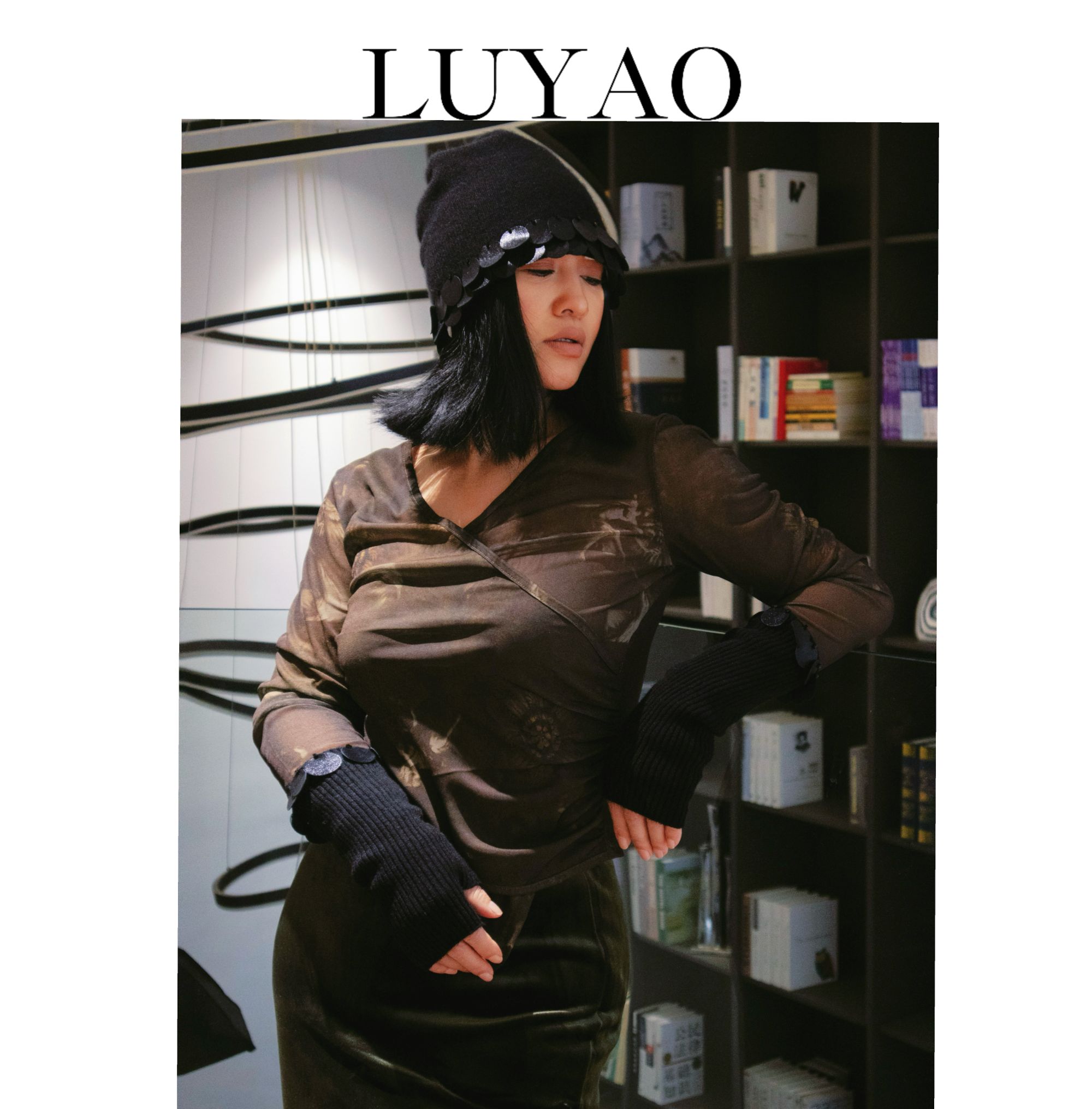 MAISON LINA MA【LUYAO·录垚精选】秋冬百搭休闲羊绒帽子手套套装