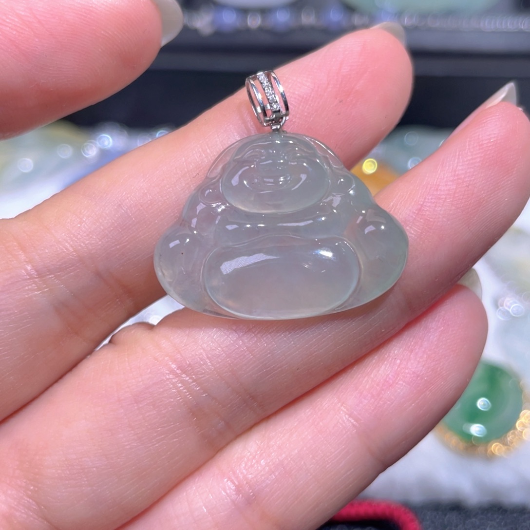 颈饰18K金镶嵌翡翠翡翠