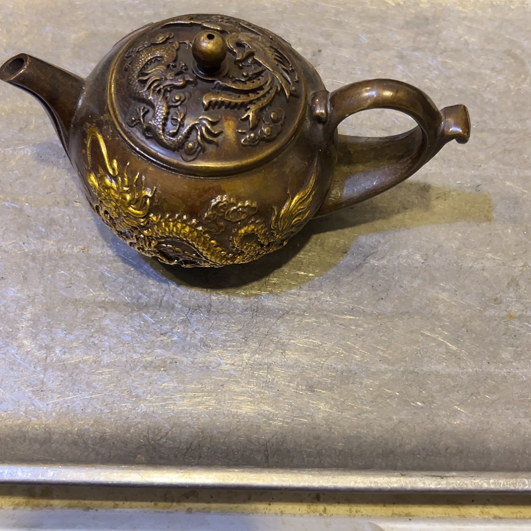 自***人黄铜摆件，文房摆件