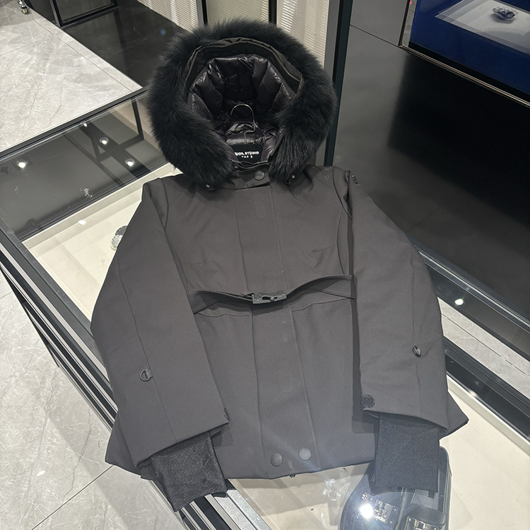 25年秋冬新款 时尚休闲收腰滑雪毛领可拆卸连帽羽绒服-8843