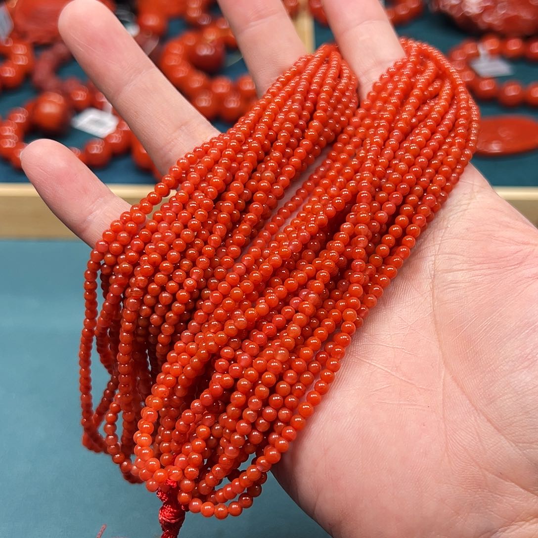 未镶嵌手串南红玛瑙保山料小米珠3-4m