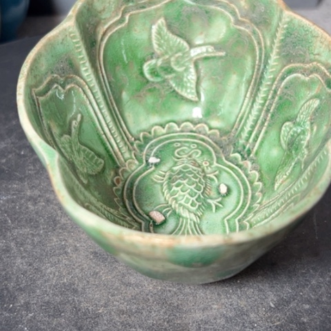 我****收辽三彩瓷洗器型美观大方