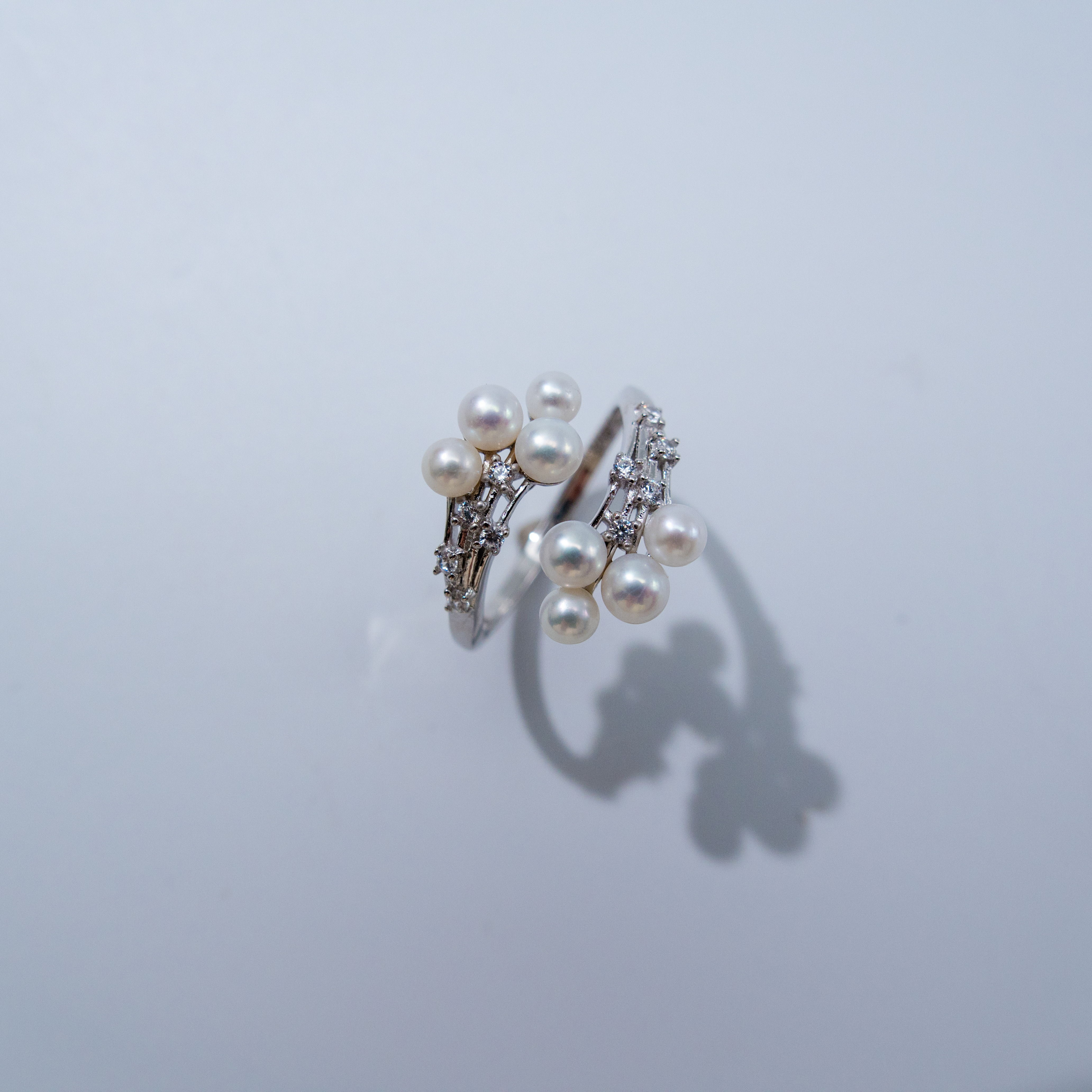 【周年庆丨手黑必拍】3-4mm淡水珍珠银S925多珠开口戒指-多样性发以