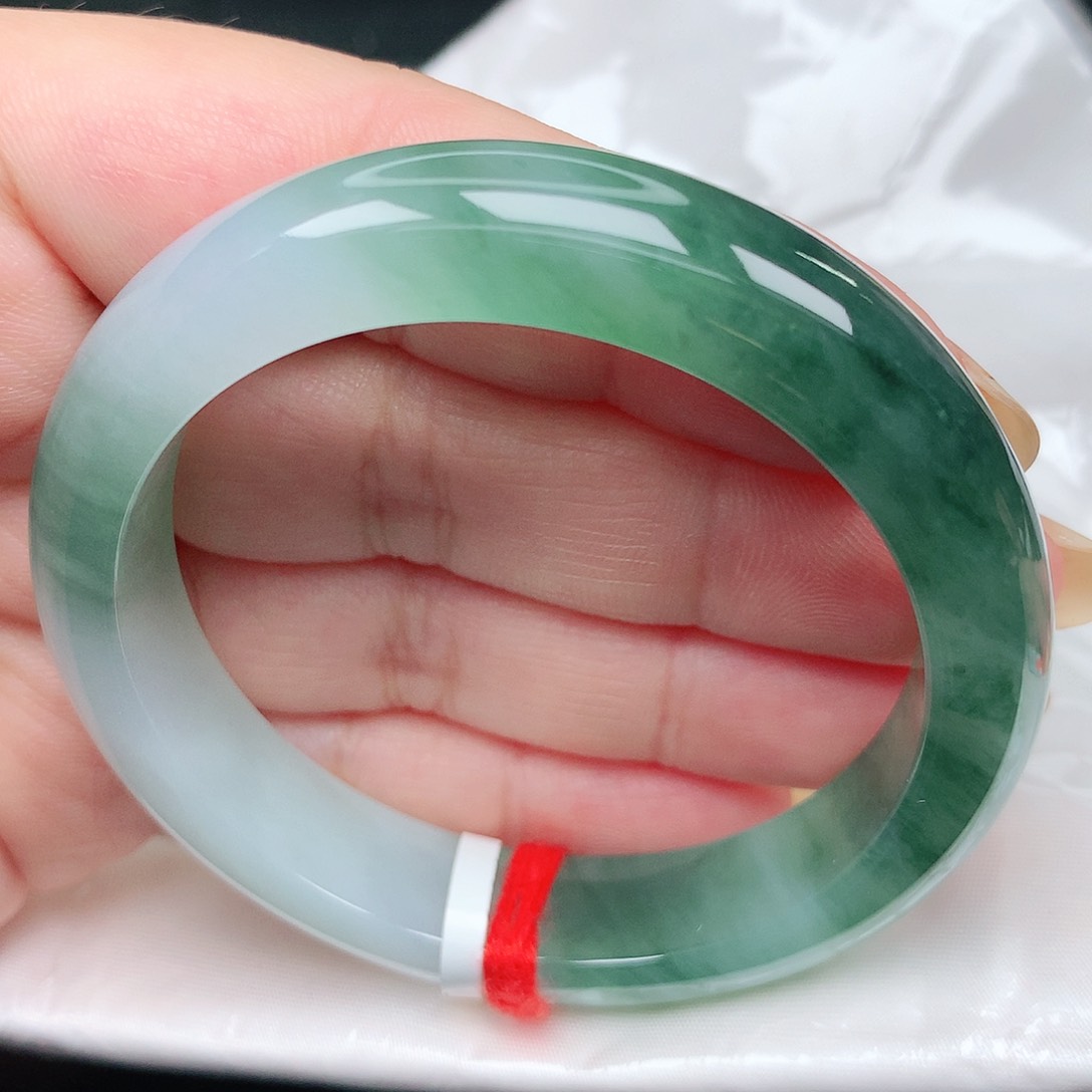 未镶嵌手镯翡翠24冰胶绿光森林