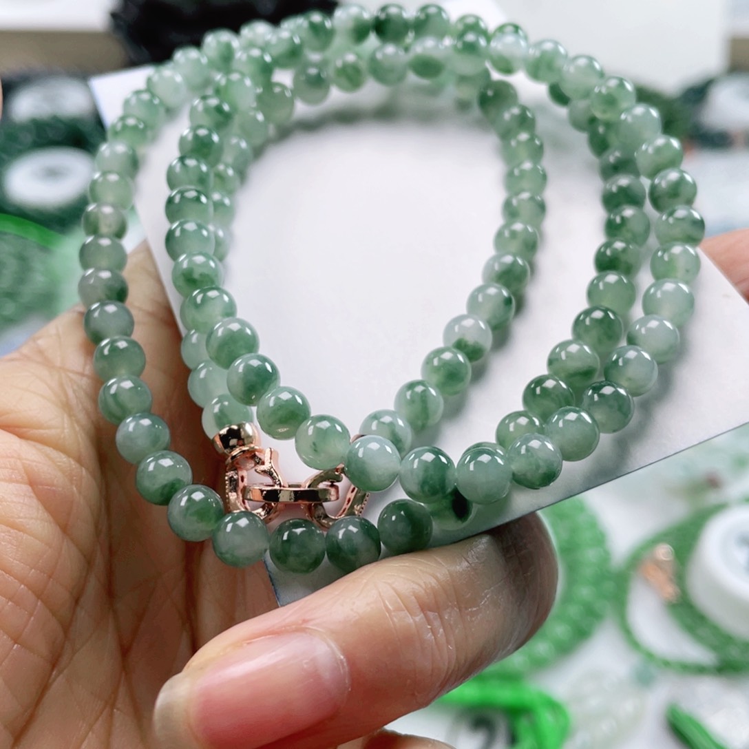 翡翠戒指未镶嵌天然翡翠项链5.8mm