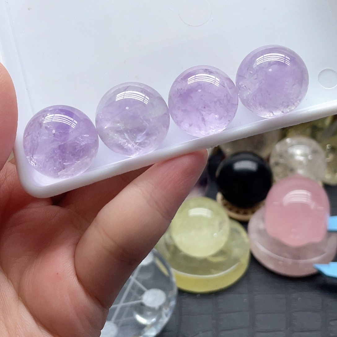 水晶珠宝半成品未镶嵌7紫水球2cm