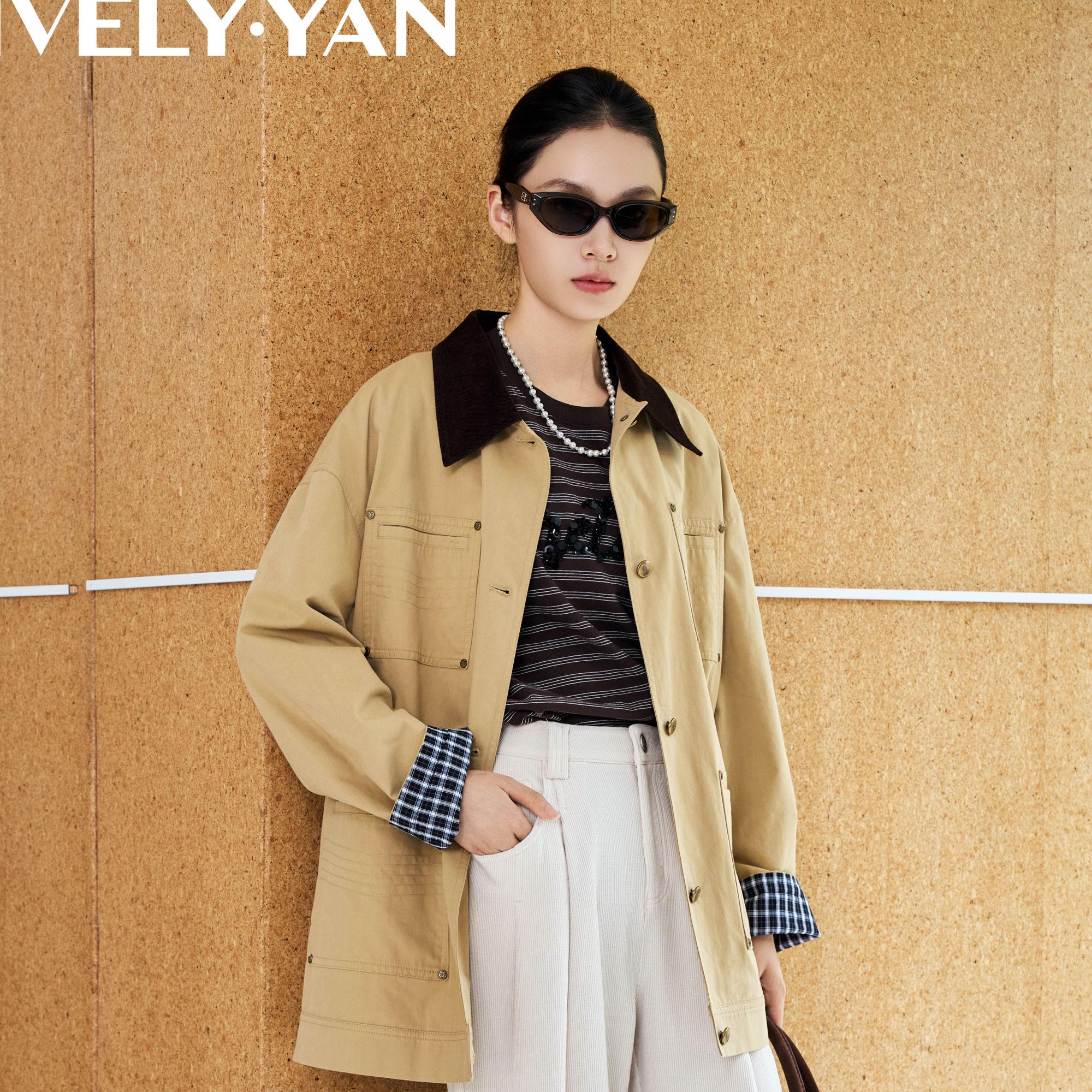 俪妍【LIVELY·YAN】25秋季款外套43348时尚休闲百搭复古