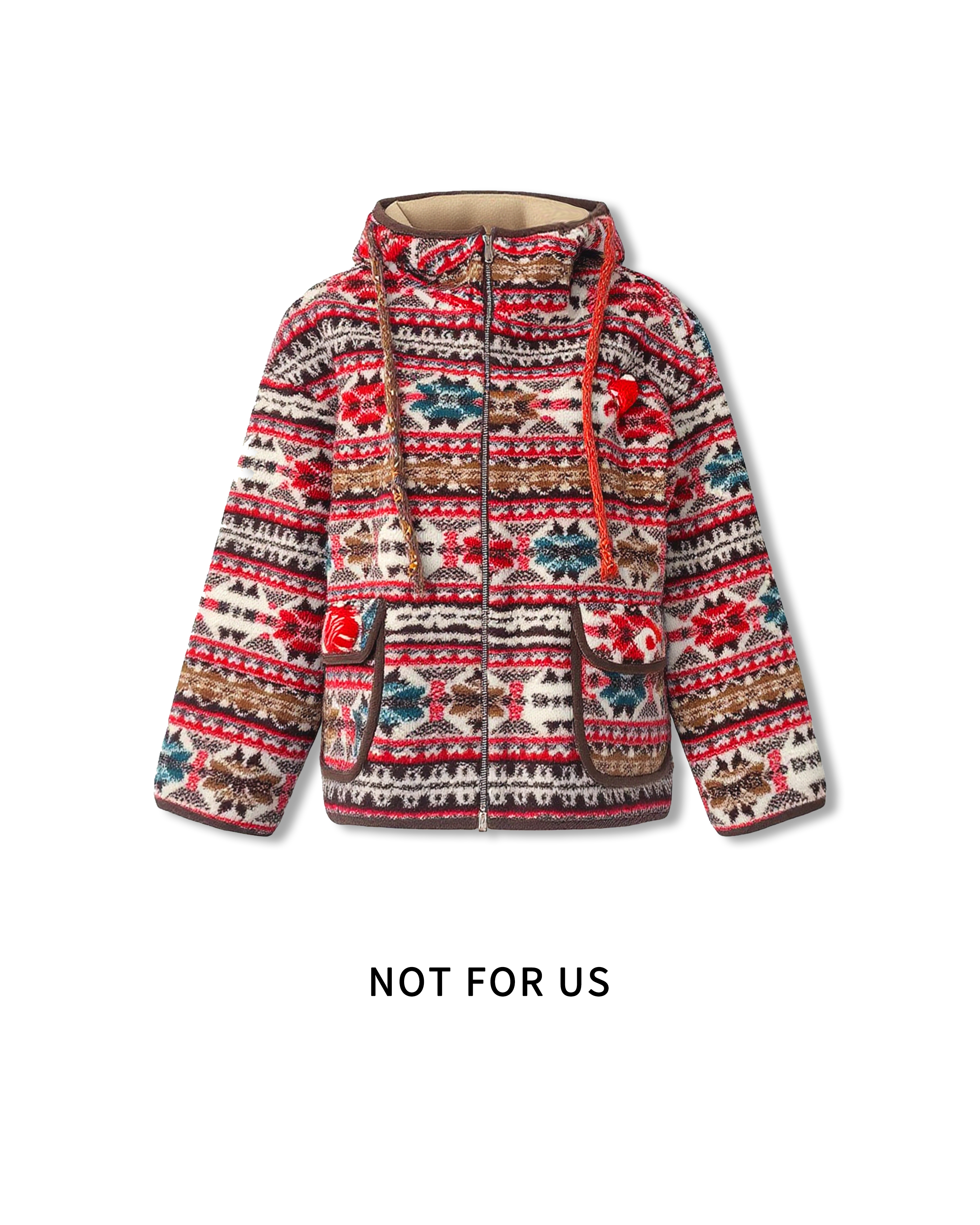 NOT FOR US红色新款抽绳保暖外套