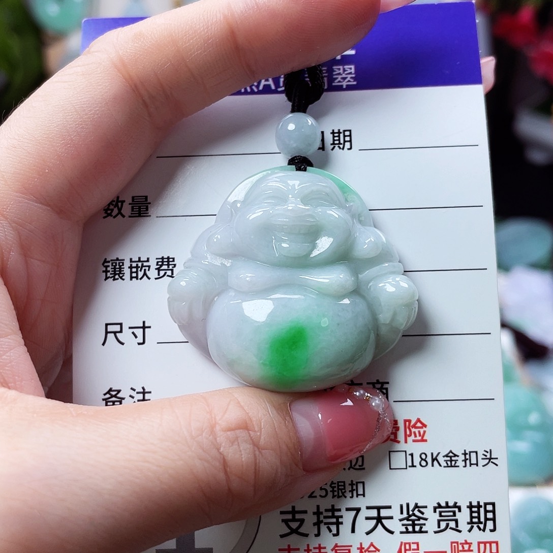 翡翠未镶嵌颈饰佛公11