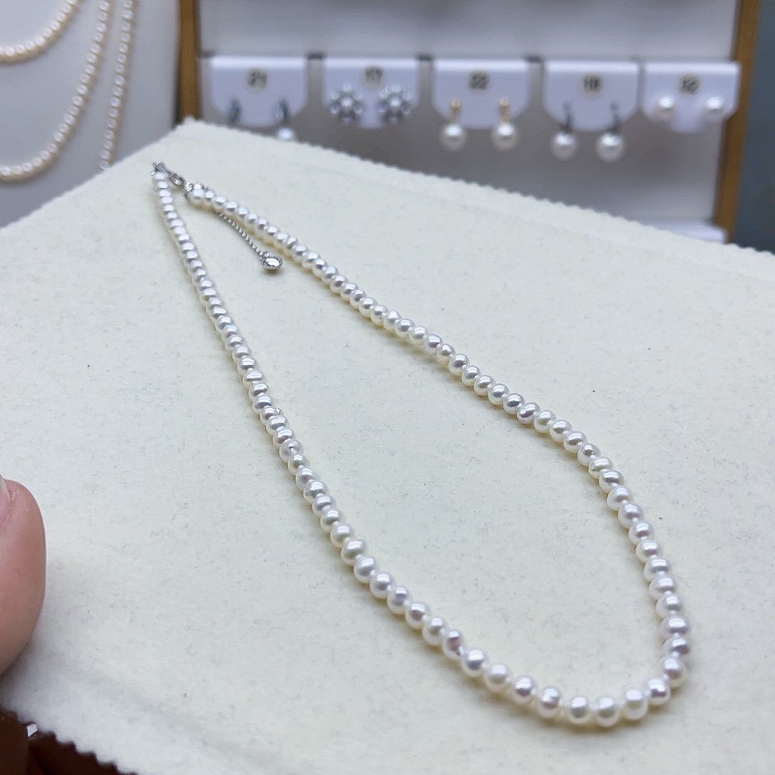 淡水珍珠颈饰银S925镶嵌